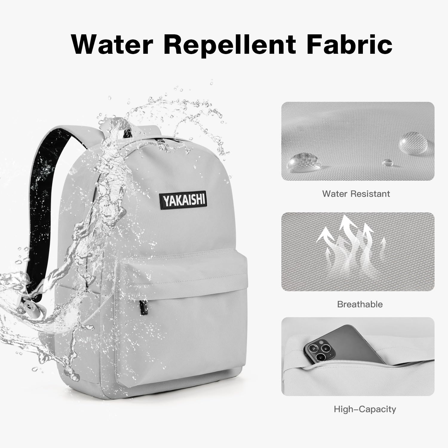 YAKS Casual Daypack - Stylish College Backpack for Hiking, Travel & Business | Waterproof Lightweight Backpack for Students, Commuters & Outdoor Enthusiasts | Perfect Gift for Men & Women