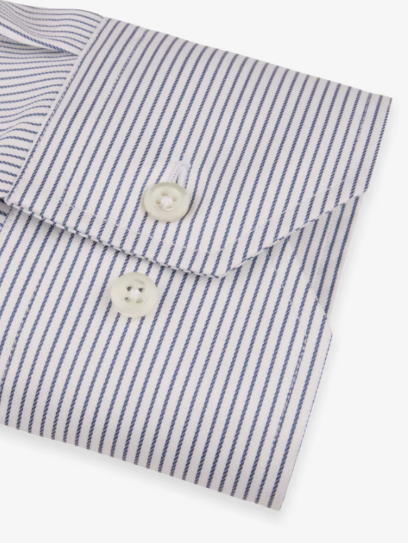 Premium Blue Striped Dress Shirt for Men | STENSTROMS | Formal & Business Attire | Office Wear, Weddings & Special Occasions