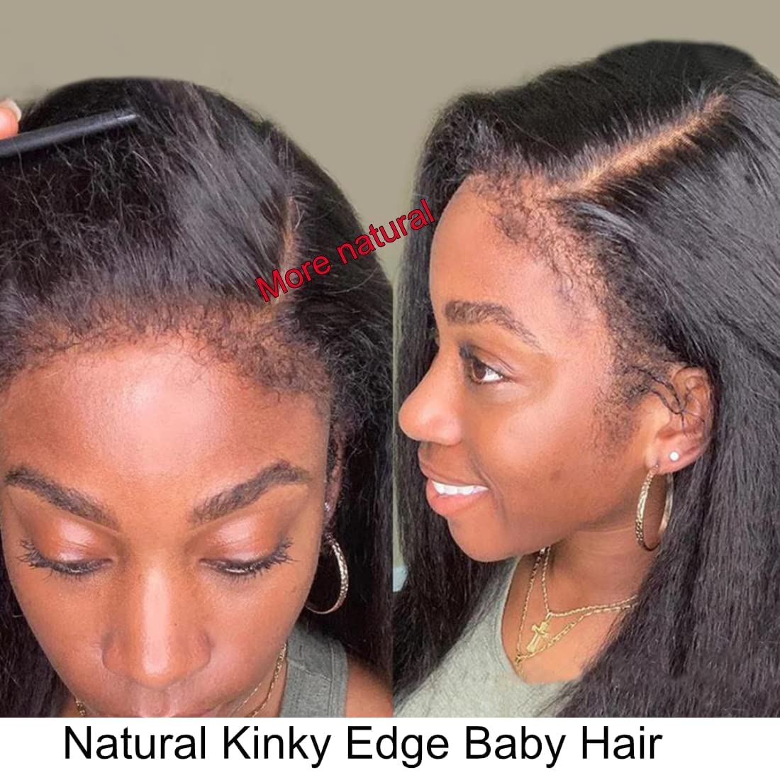 13x6 HD Lace Frontal Human Hair Wig with Pre-Plucked Bleached Knots & Baby Hair - Natural Preplucked Hairline for Black Women - Perfect for Daily Wear, Special Occasions & Protective Styling (14 Inches)