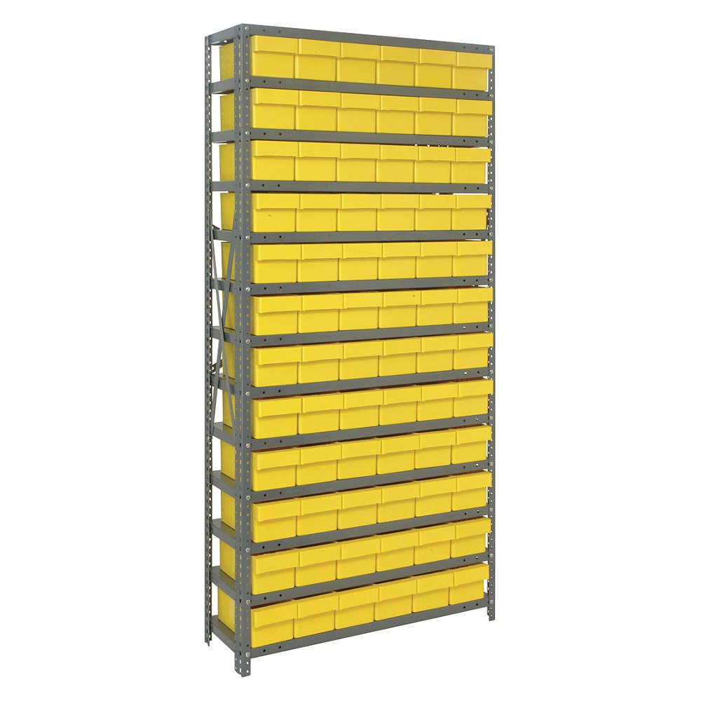 Euro Drawer Open Shelving Storage System - Yellow Bins for Kitchen, Bathroom & Closet Organization | Space-Saving Storage Solution
