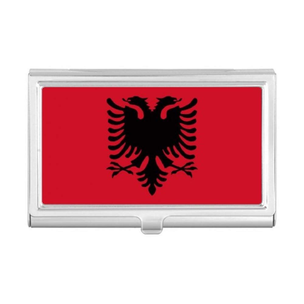 Albania National Flag Business Card Holder - European Country Themed Card Case Wallet for Office, Travel & Gifts | Compact Pocket Box for Professional Networking