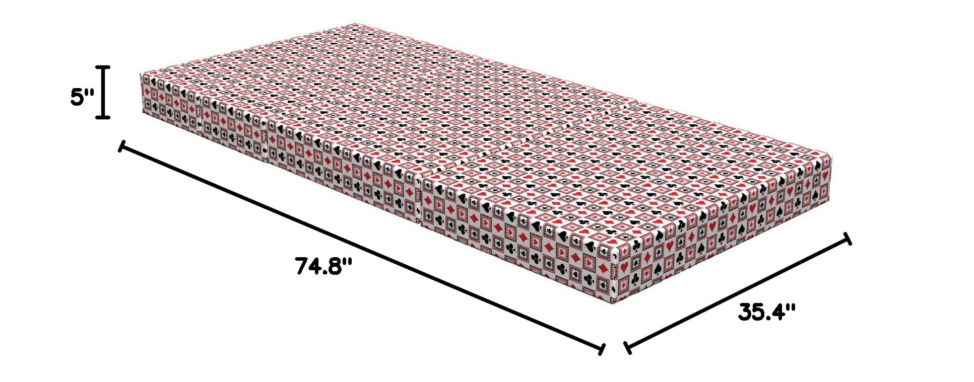 Ambesonne Casino Themed Foldable Mattress - 74.8
