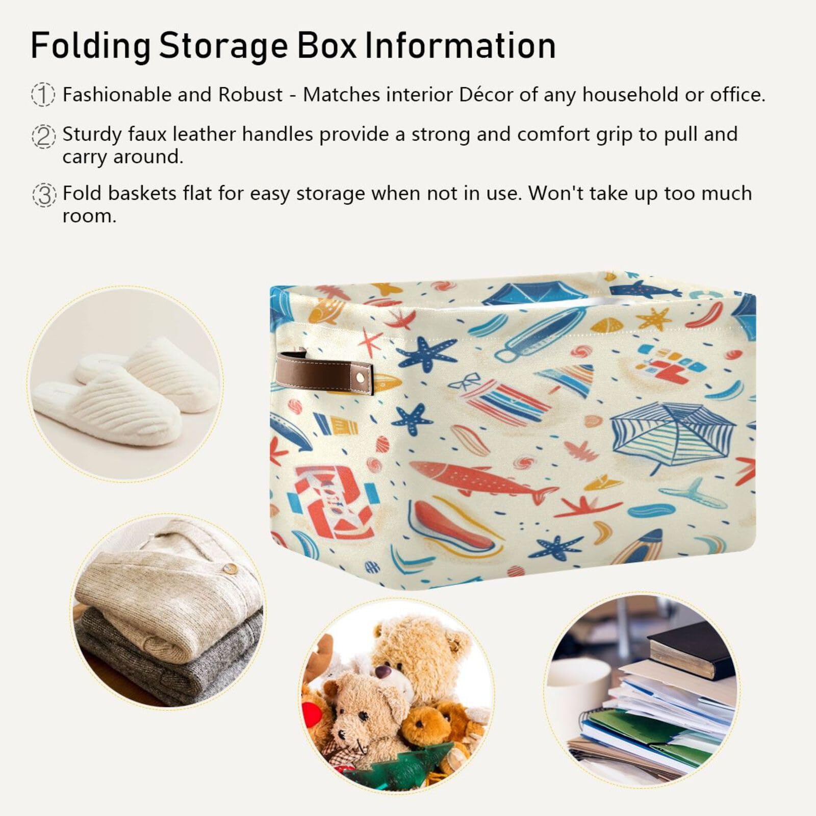 Large Fabric Storage Bins with Handles - Collapsible Organizer for Closet, Shelves & Home | Perfect for Clothes, Toys & Kids' Room Decor