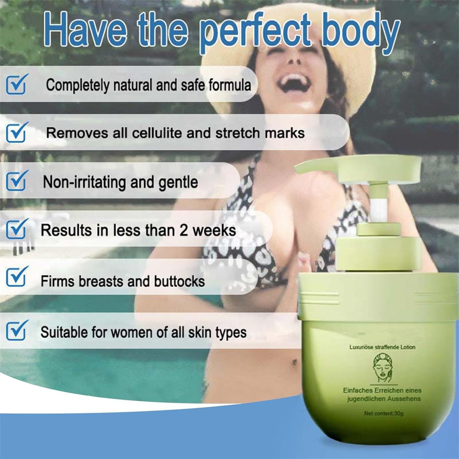 Premium Collagen Firming Body Cream - Tighten & Moisturize Skin for All Skin Types | Anti-Aging & Skin Elasticity Booster | Perfect for Daily Skincare & Nighttime Routine