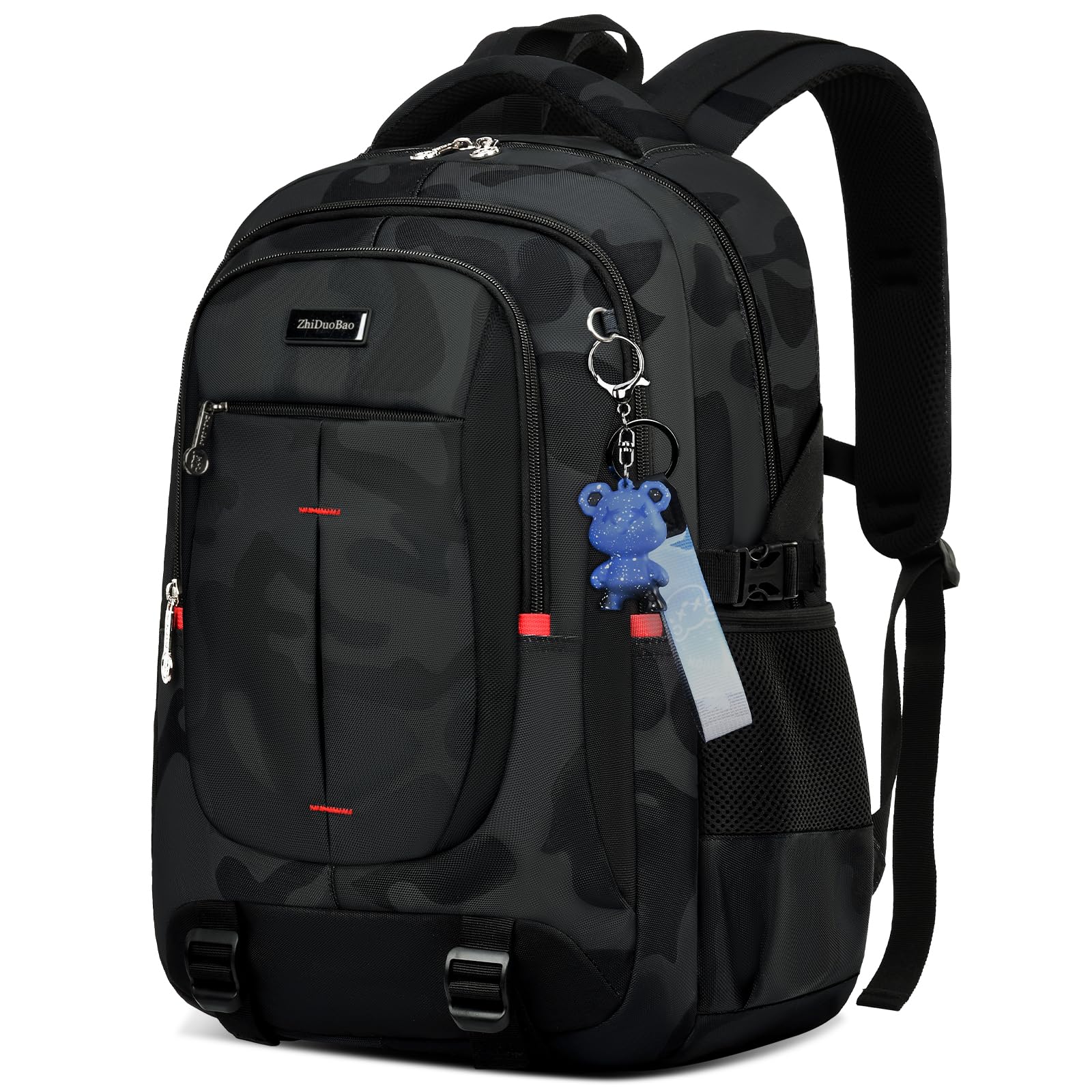 **Durable Camo Backpack for Middle & High School Boys - Large Capacity Anti-Theft Water Resistant Travel Backpack with 15.6