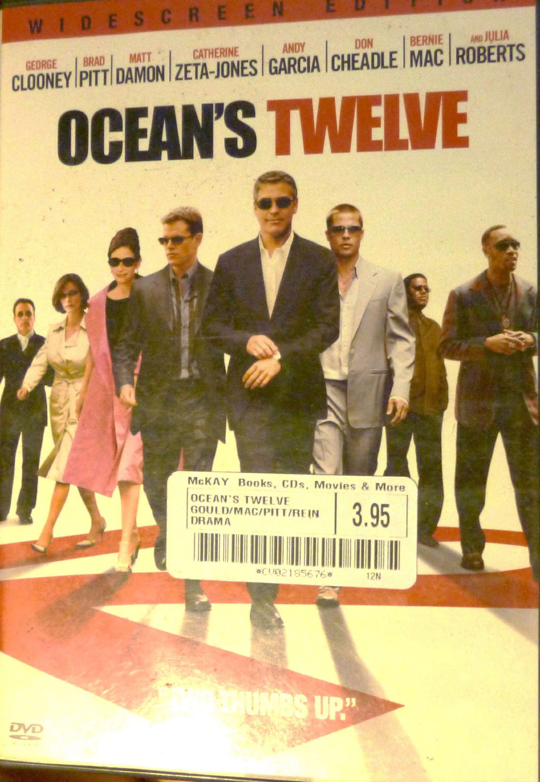 Ocean's Twelve DVD - Crime Comedy Film Starring George Clooney & Brad Pitt - Perfect for Movie Nights & Gifts