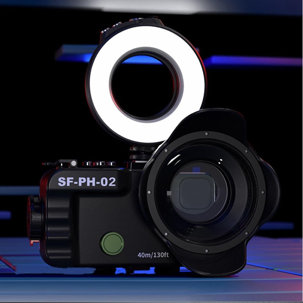 Casstad Photography RGB Ring Light - 1200LM Waterproof LED Fill Light for Live Streaming, Diving & Studio Background Lighting - Perfect for YouTube, TikTok & Underwater Photography