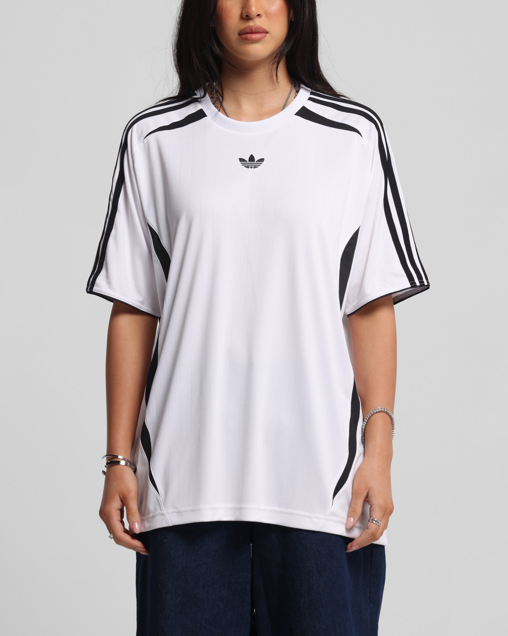 Adidas Adicolor Teamgeist T-Shirt for Men - White & Black Cotton Crewneck Tee - Casual Wear, Sports & Street Style Outfits