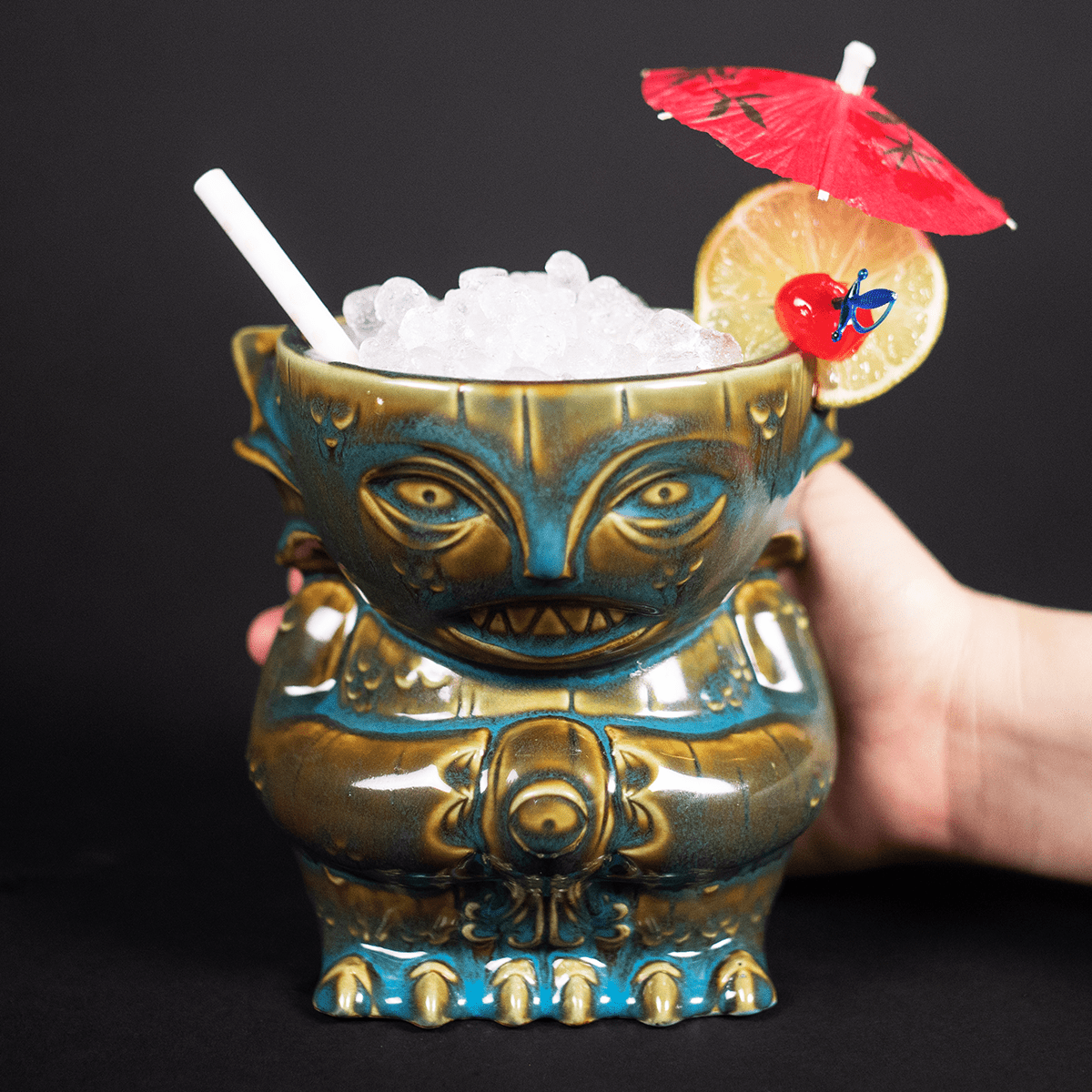 Innsmouth Creep Designer Series Tiki Mug - Abyss Blue Ceramic Cup | Handcrafted Horror-Themed Drinkware for Halloween Parties, Themed Bars & Collector Displays