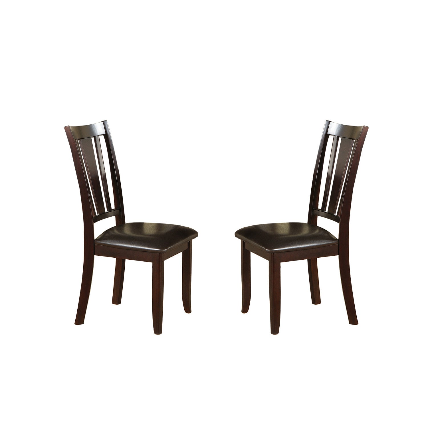 Charlton Slat Back Dining Side Chairs in Espresso - Set of 2 Modern Kitchen Chairs for Dining Room, Breakfast Nook & Small Space Decor