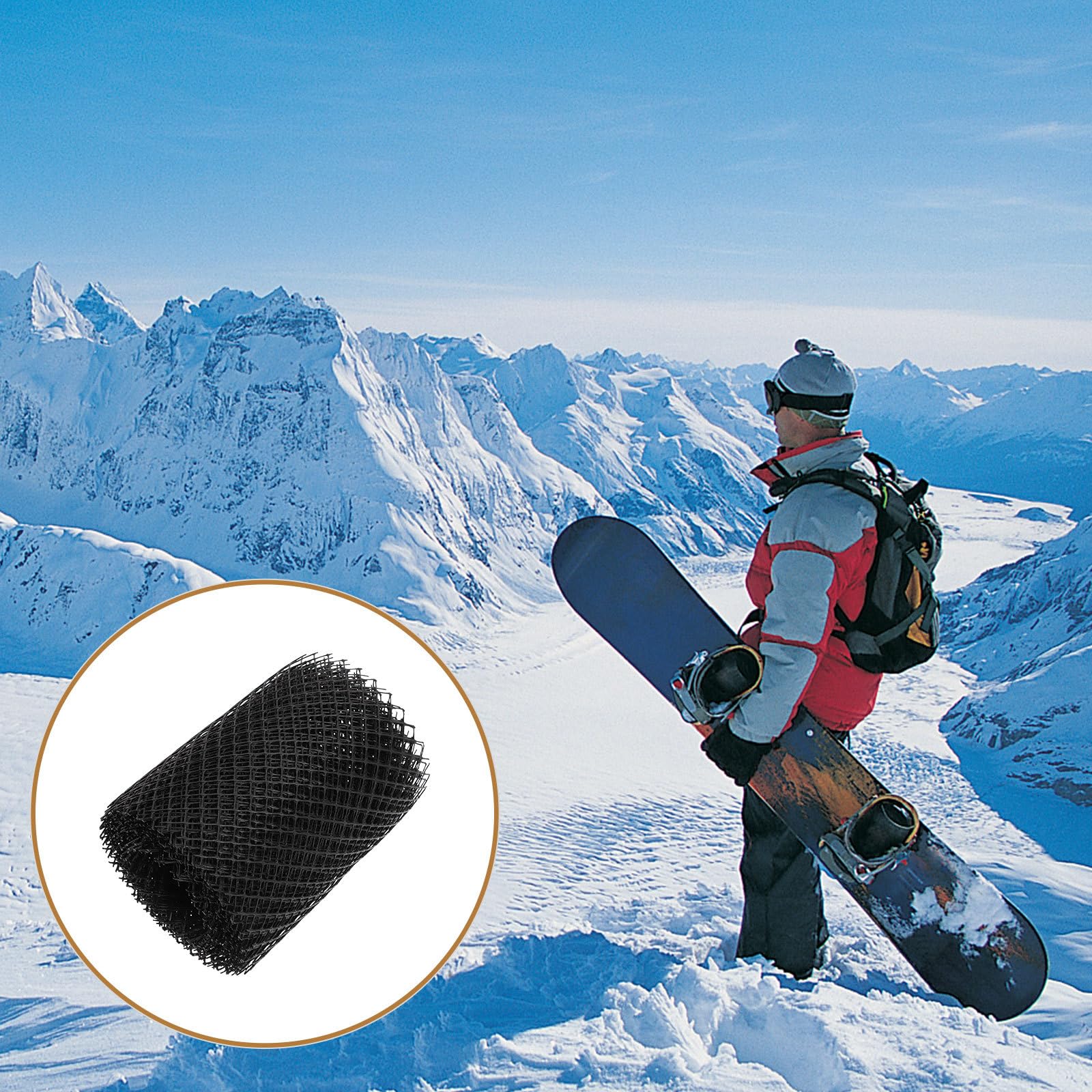 Sosoport Ski & Snowboard Protective Mesh Net - 1 Roll Durable Plastic Netting for Preventing Snow & Ice Buildup - Ideal for Winter Sports Equipment Protection & Storage