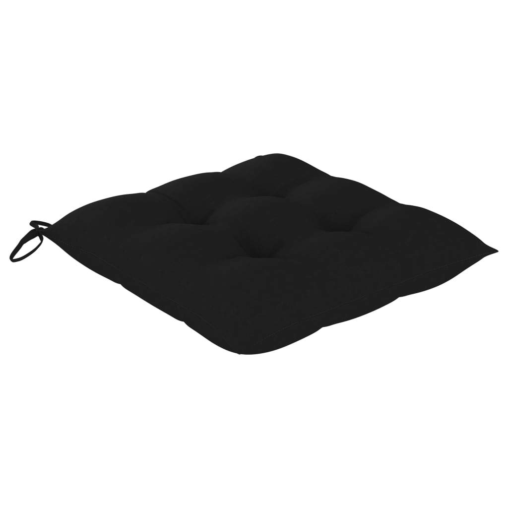 Non-Slip Square Chair Cushions 19.7x19.7 Inches - 6 Pack Thick Replacement Seat Pads with Ties for Indoor/Outdoor Furniture, Patio Swing, Garden Chairs - Durable Black Fabric Cushion (2.8