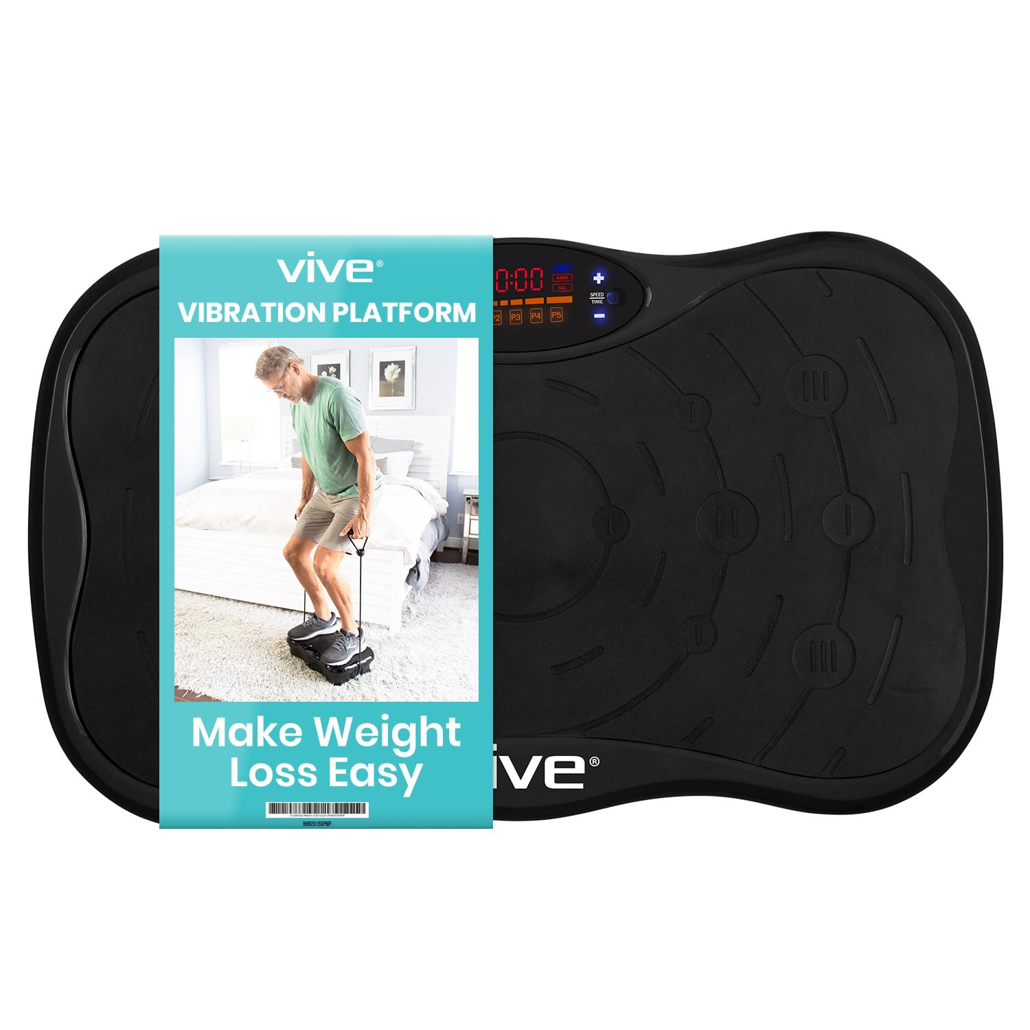Vive Vibration Plate Exercise Machine with Resistance Bands - Full Body Workout Platform for Lymphatic Drainage, Muscle Toning, Weight Loss & Recovery - Perfect for Home Gym, Fitness & Wellness Routines