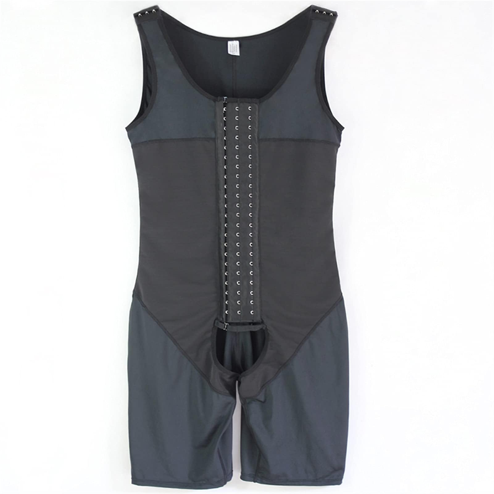 XMXM Plus Size Men's Compression Bodysuit - Waist Trainer & Tummy Control Shapewear for Weight Loss, Open Crotch Full Body Shaper | Workout, Post-Surgery & Everyday Wear