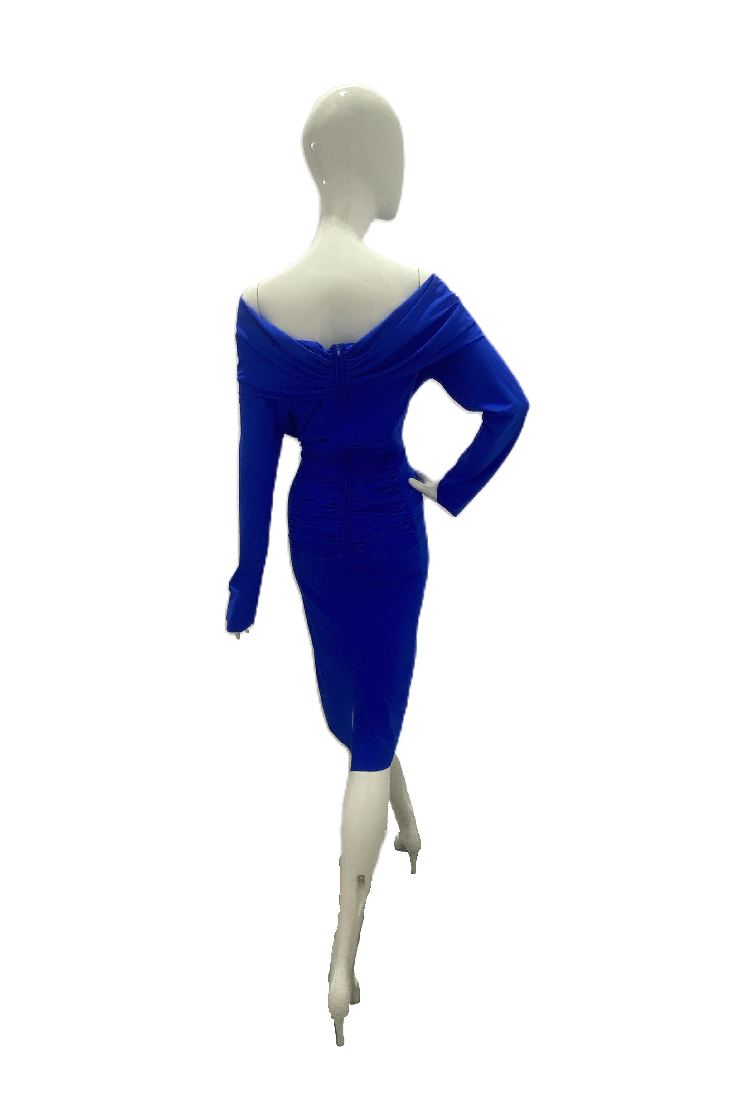 Greta Constantine Grecon Across the Shoulder Ruched Panel Dress - Elegant Women's Cocktail Party & Evening Gown for Special Occasions