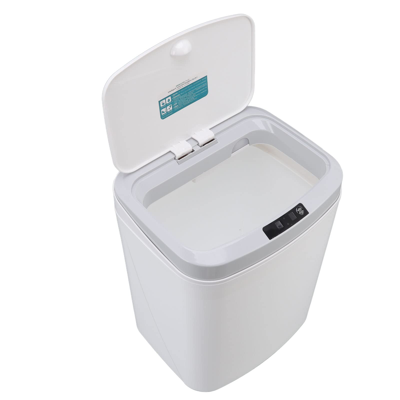 Jeanoko Smart Trash Can - 16L Automatic Motion Sensor Garbage Bin with Night Light, Dual Mode (Mute/Stereo), Touchless Operation for Home, Office, Bedroom & Living Room (White) - Perfect for Hands-Free Waste Disposal in Kitchen, Bathroom & Workspaces