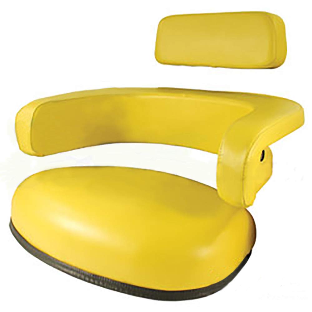 New Yellow Vinyl Seat Cushion Set with Bracket & Hardware - Compatible with John Deere Tractors - Durable Replacement for Farm Equipment - Perfect for Tractor Seats, Agricultural Machinery & Outdoor Use