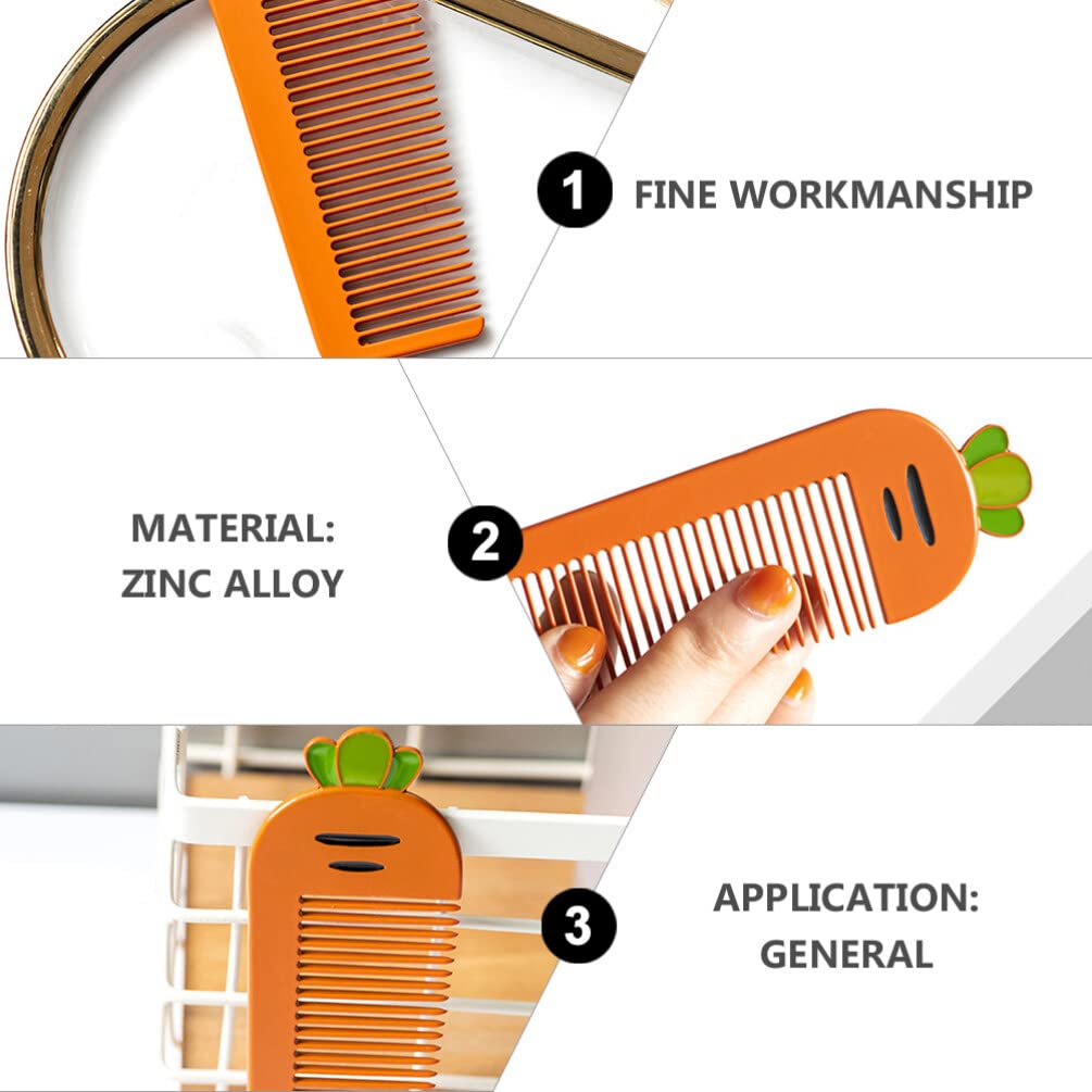 Callaron Small Metal Hair Comb - Black Zinc Alloy Scalp Massage Comb for Women, French Side Comb for Styling & Detangling | Perfect for Travel, Purse & Everyday Hair Care