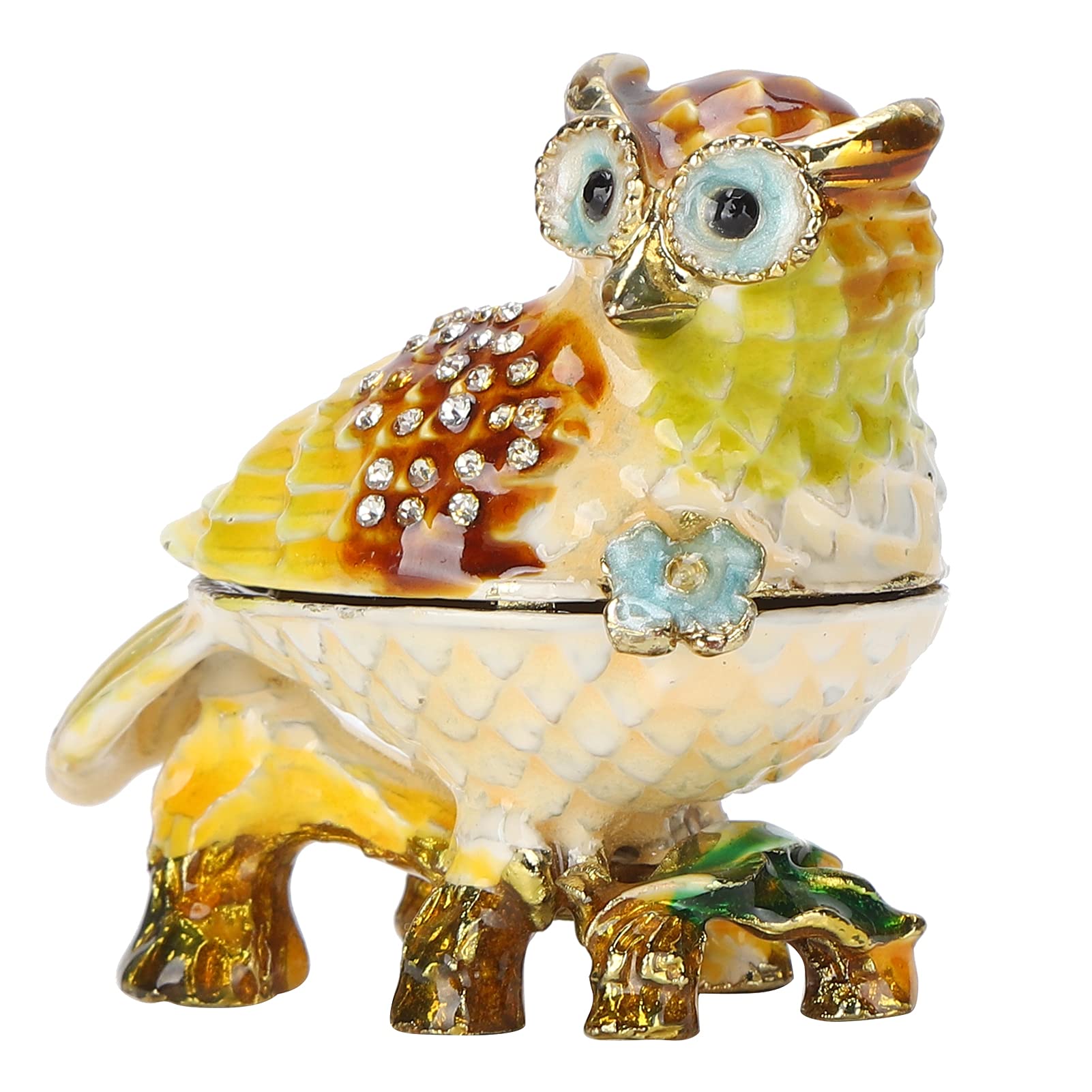 WNSC Owl Trinket Box - Handcrafted Jewelry Storage & Desktop Decor | Perfect for Organizing Rings, Necklaces & Small Keepsakes | Cute Home Office Decoration Gift