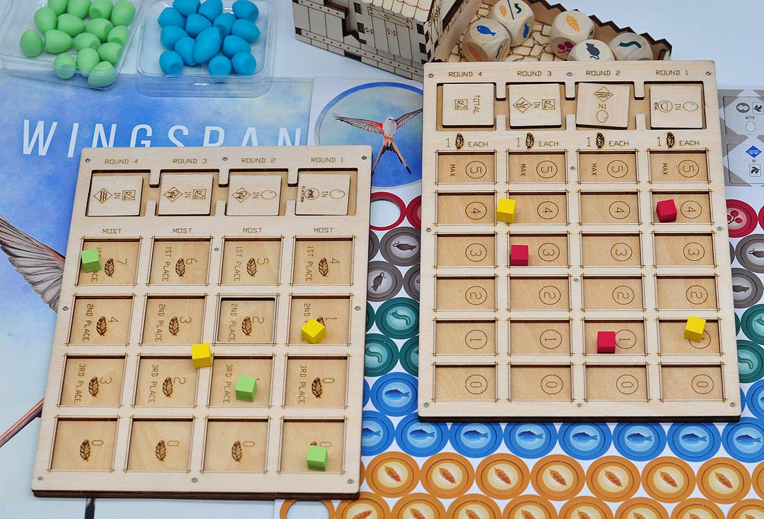 Wingspan Board Game Objective Scoreboard - Wooden Laser Cut Goal Tracker for Competitive Play | Perfect for Family Game Nights & Strategy Enthusiasts