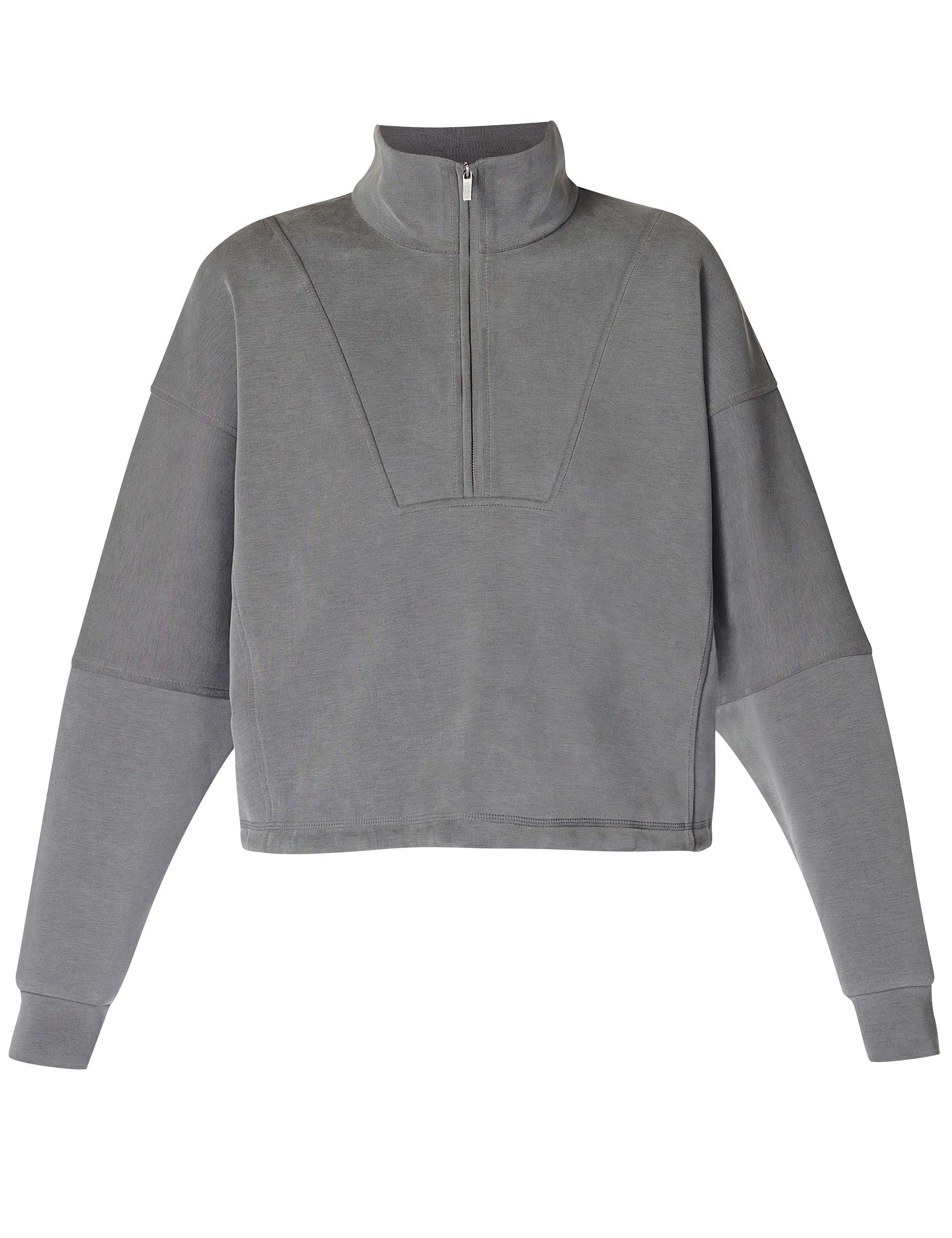 Premium Sand Wash Funnel Neck Half Zip Sweatshirt for Men & Women | Soft Charcoal Grey Pullover | Gym, Lounge & Casual Wear