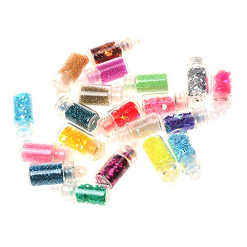 20PCS Colorful Glitter Nail Tips - 3D Nail Art Decorations & Beads for Manicure - Perfect for DIY Nail Art, Salon, Party & Special Occasions