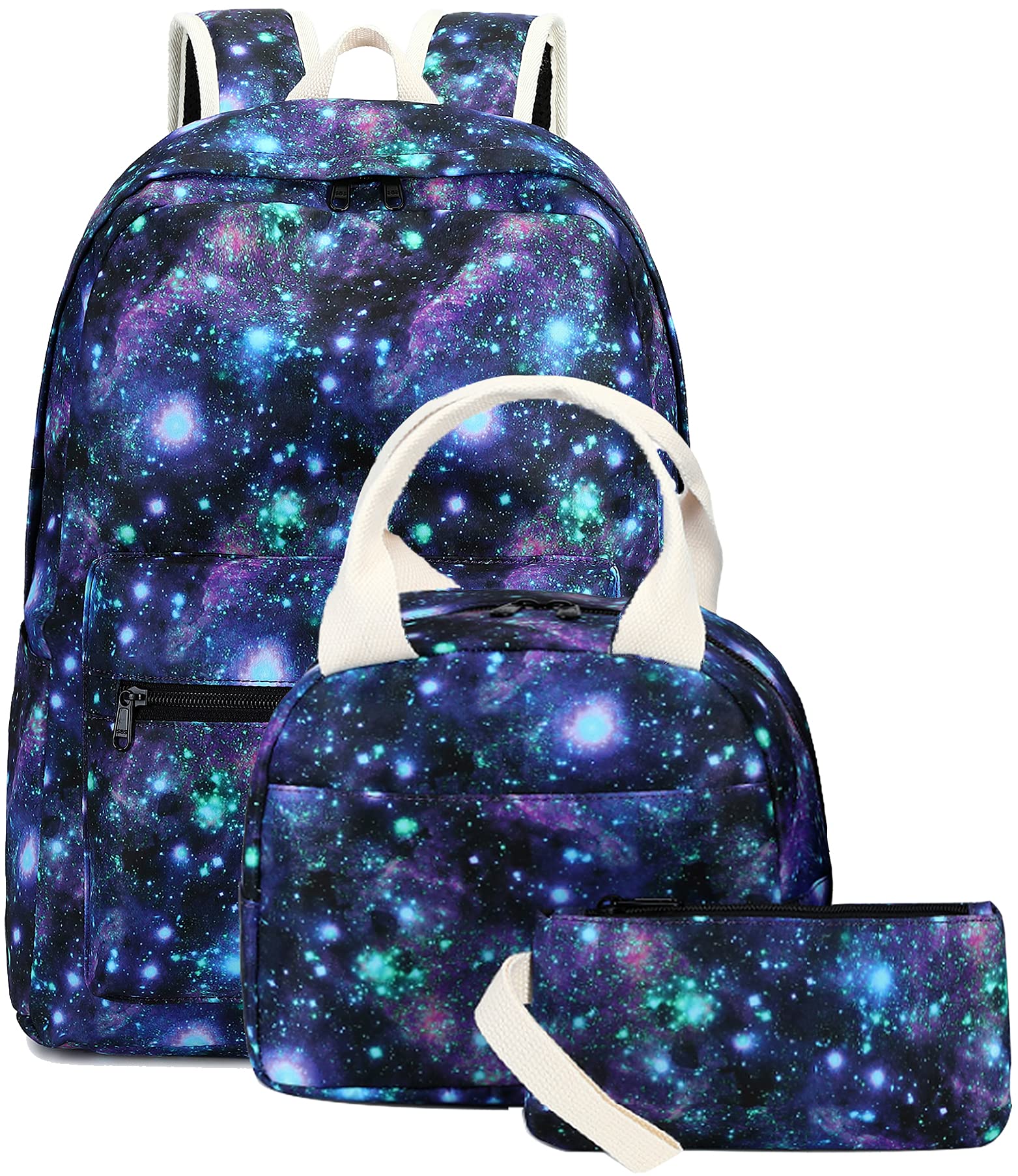 LEDAOU Cute Backpack for Teen Girls - Waterproof School Backpack with Lunch Box & Pencil Case Set - Lightweight Bookbag for Middle School, High School & College Students - Perfect for School, Travel & Daily Use