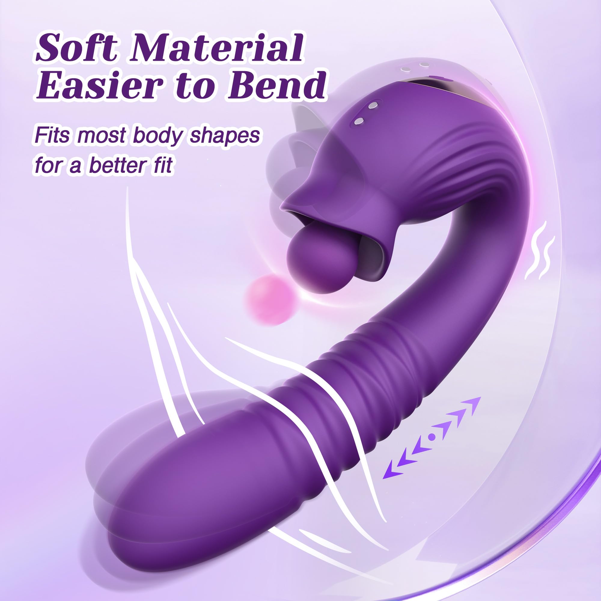 Tracy's Dog 4-in-1 G Spot Vibrator & Clitoral Stimulator for Women - 10 Thrusting, 3 Licking & 10 Vibration Modes, Adult Sex Toy for Solo Play & Couples Pleasure - Perfect for Intimate Moments & Spicing Up Relationships