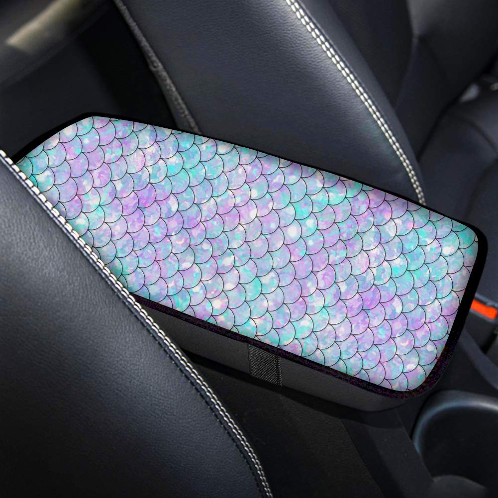 Premium Mermaid Design Car Seat Covers Full Set - Steering Wheel Cover, Armrest Cover, Seat Belt Covers & Floor Mats | Stylish Automotive Interior Accessories for Women | Perfect for Daily Commute, Road Trips & Gift Giving