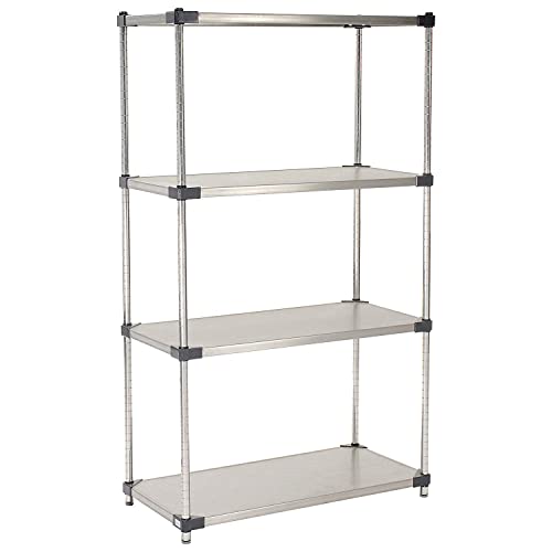Stainless Steel Shelving 48x24x63 - Heavy Duty Storage for Warehouse & Garage