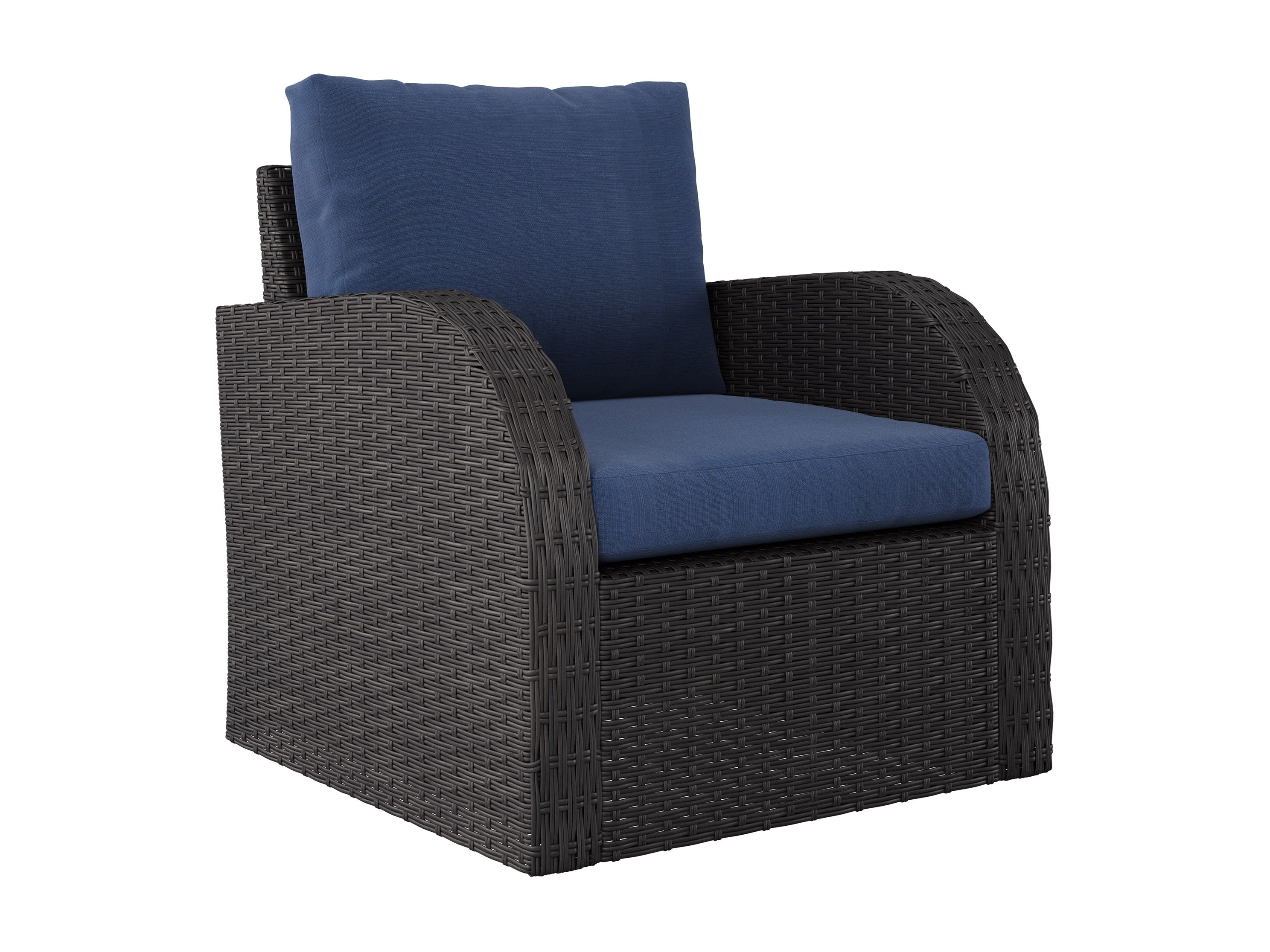 5-Piece Blue Outdoor Loveseat Set - Patio Furniture for Garden, Backyard & Poolside Relaxation - Weather-Resistant Sectional Sofa with Cushions