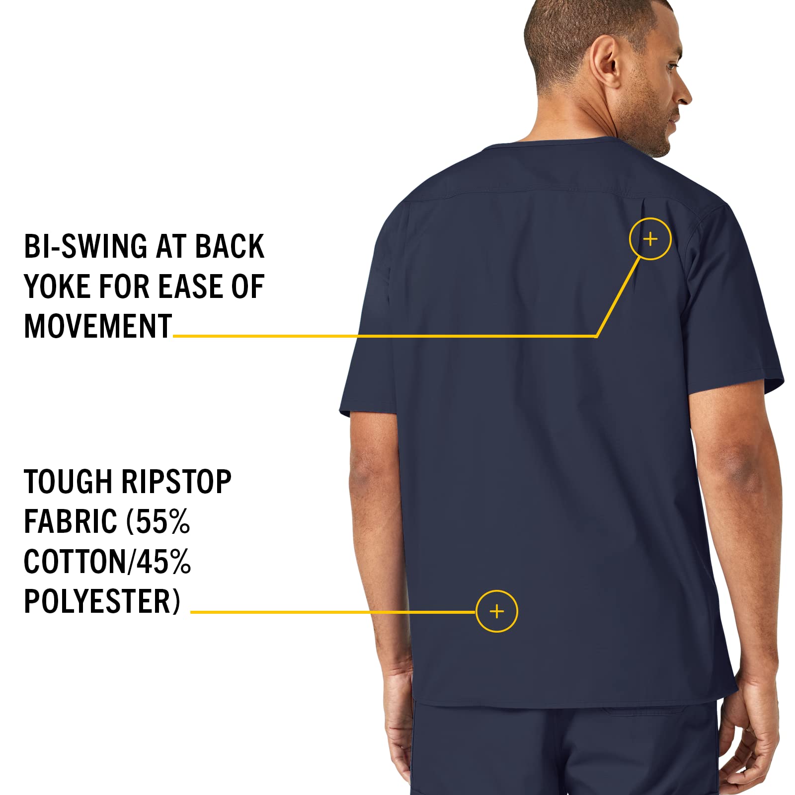Carhartt Men's Ripstop Multi-Pocket Scrub Top - Durable Work Shirt for Medical Professionals & Healthcare Workers | Ideal for Hospitals, Clinics & Nursing Shifts