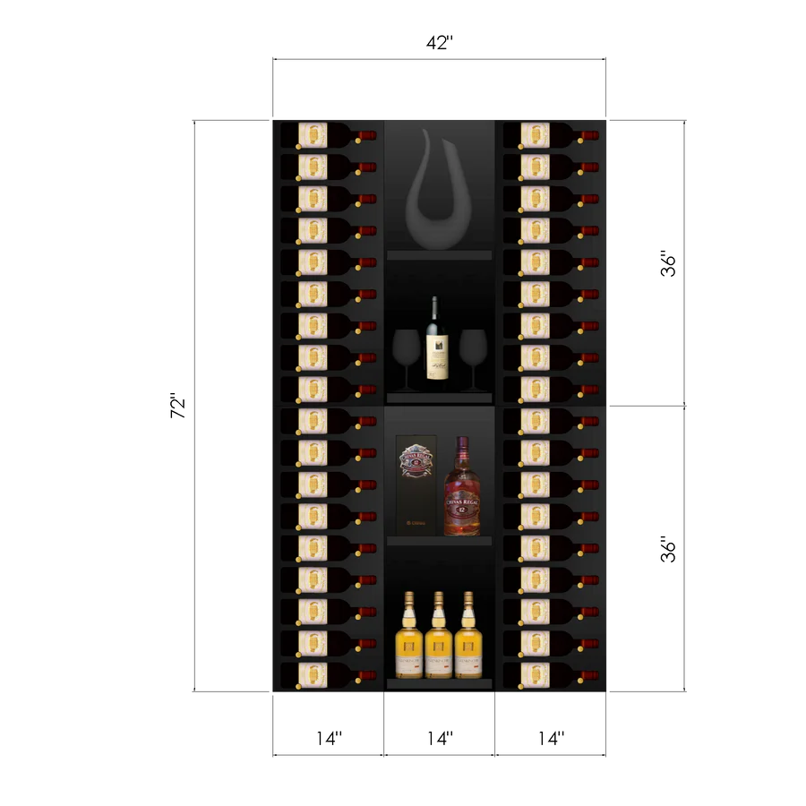 Blue Grouse THE WINE BAR VINdustry Wine Wall - Premium Wine Storage & Display Rack for Home Bars, Restaurants, and Wine Cellars