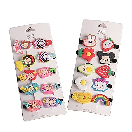 Starvis Rainbow Ice Cream Mermaid Unicorn Hair Clips Set - 20pcs Kids Hair Accessories for Girls & Toddlers (2 Cards) - Perfect for Birthday Parties, School, and Daily Hair Styling
