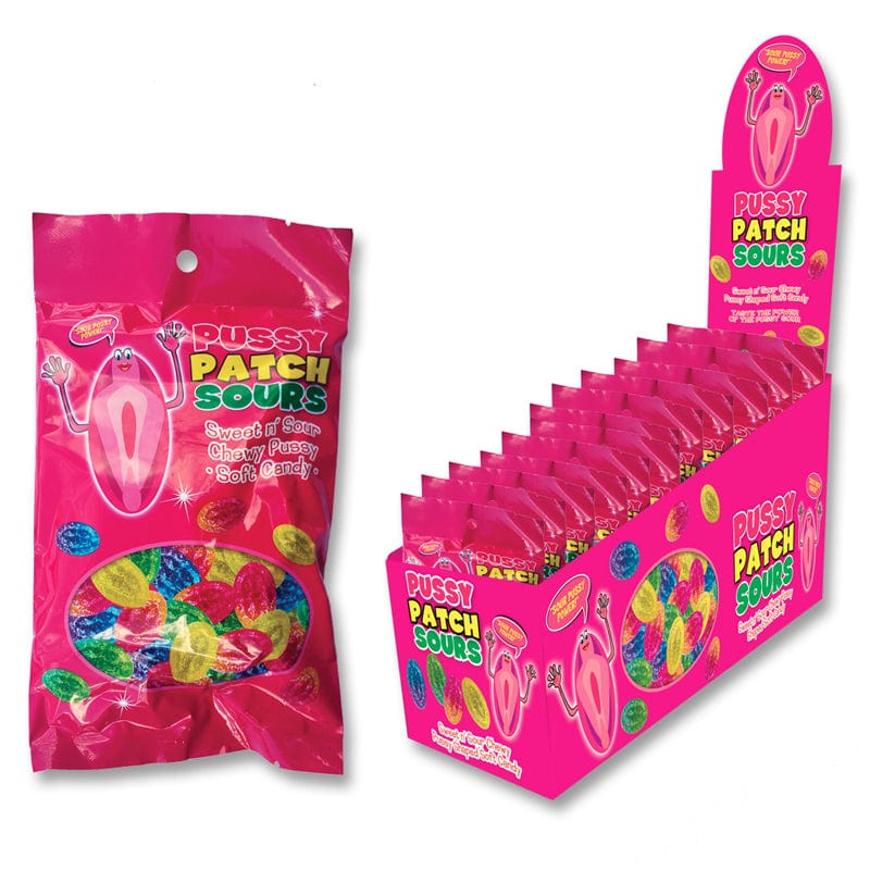 Pussy Patch Sours Candy - 12 Piece Display Pack | Bulk Sour Gummy Candy for Parties, Halloween Treats & Office Snacks