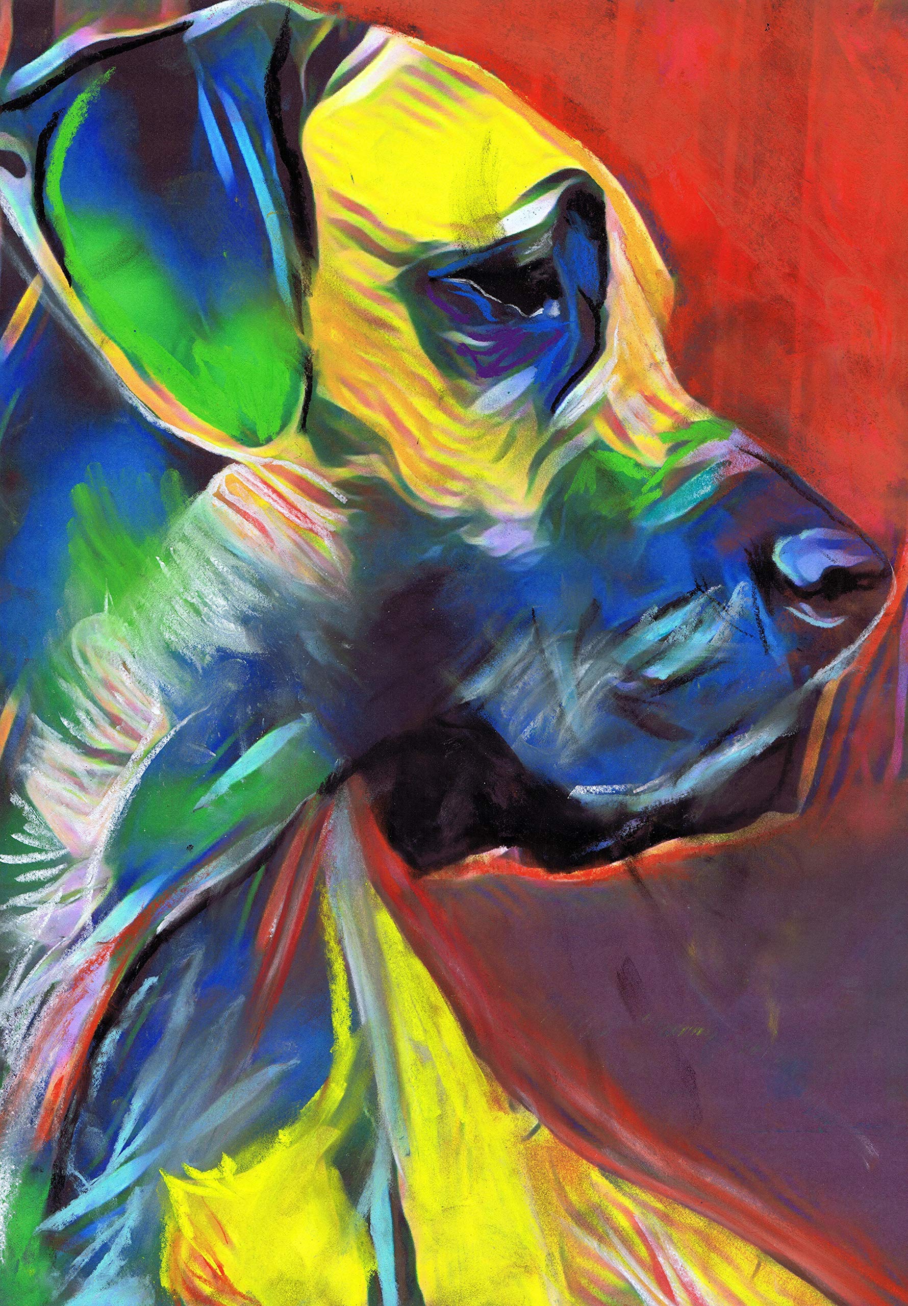 Great Dane Dog Wall Art - German Mastiff Decor & Gift for Dog Owners - Deutsche Dogge Pop Art Print - Dog Mom Wall Hanging for Living Room, Bedroom & Office Decor