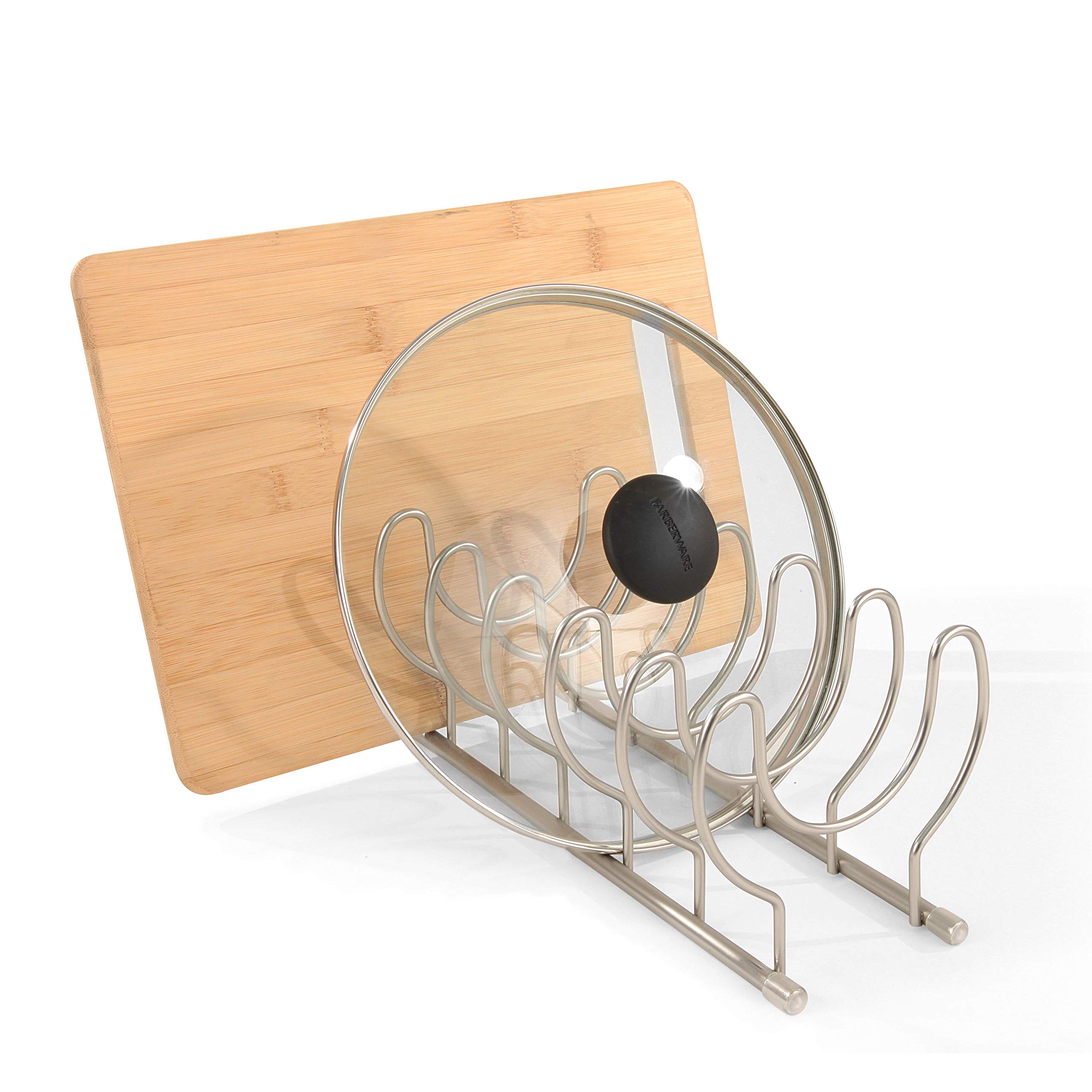 Euro Kitchen Organizers for Plates, Cutting Boards, Bakeware, Pots & Pans - Space Saving Vertical Storage Rack for Kitchen Countertops & Cabinets