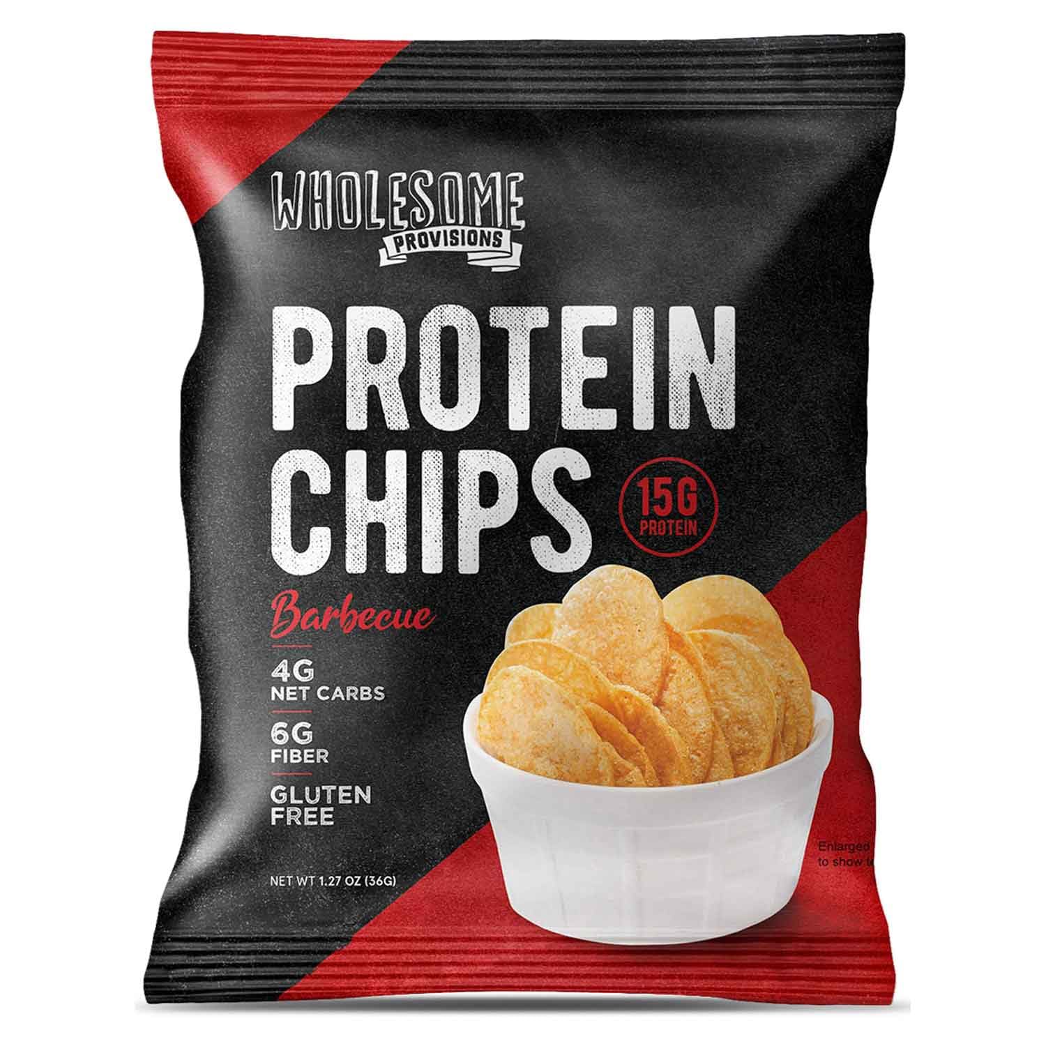 High Protein Chips - 14g Protein, 3-4g Net Carbs, Gluten Free & Keto Friendly Snacks - Low Carb Protein Crisps Made in USA (BBQ Flavor, 4 Pack) - Perfect for Keto Diet, Weight Loss & Healthy On-the-Go Snacking