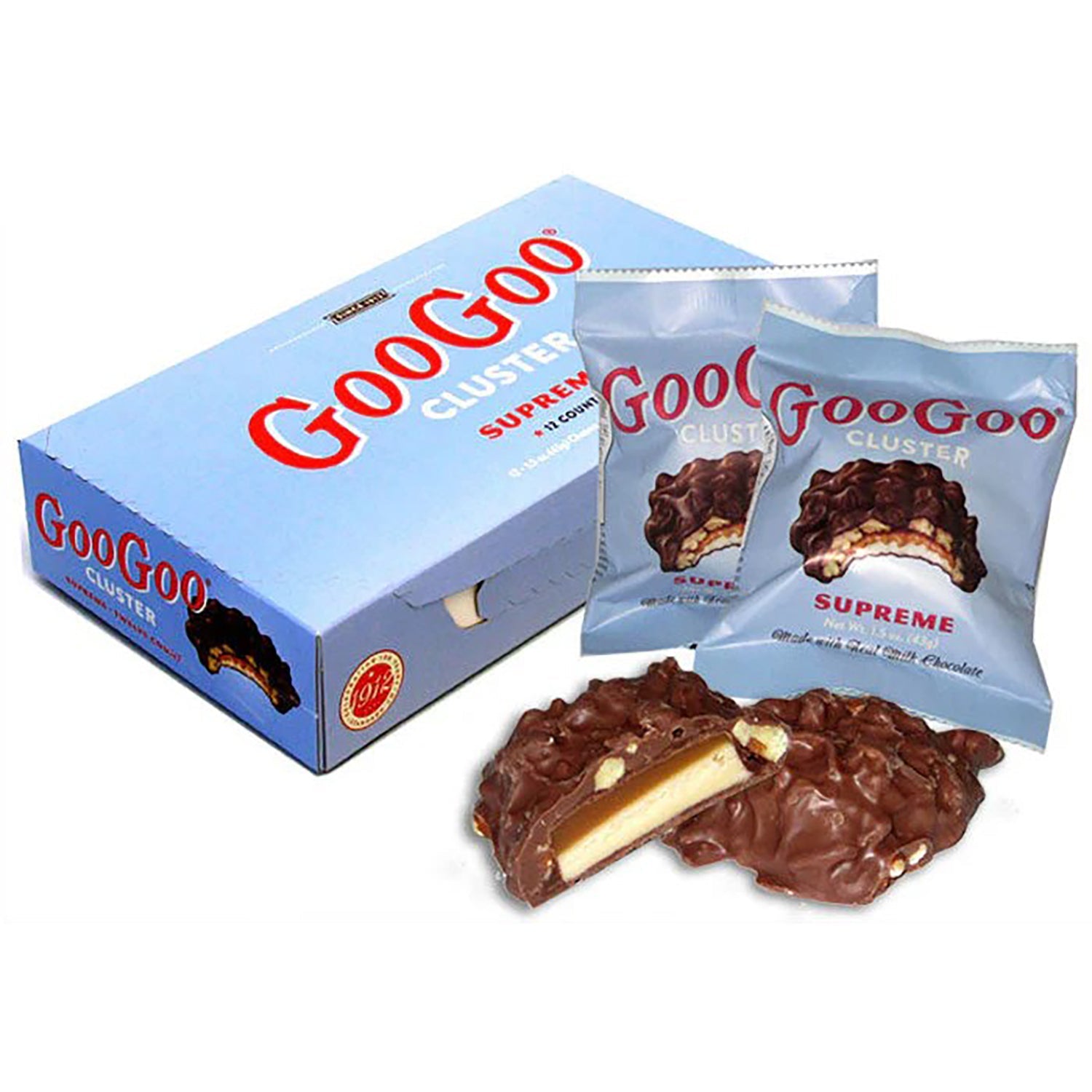 Goo Goo Cluster Pecan Bar - 1.5oz (12 Count) | Delicious Southern Candy for Gifts, Snacking & Office Treats | Classic Tennessee Chocolate Pecan Candy