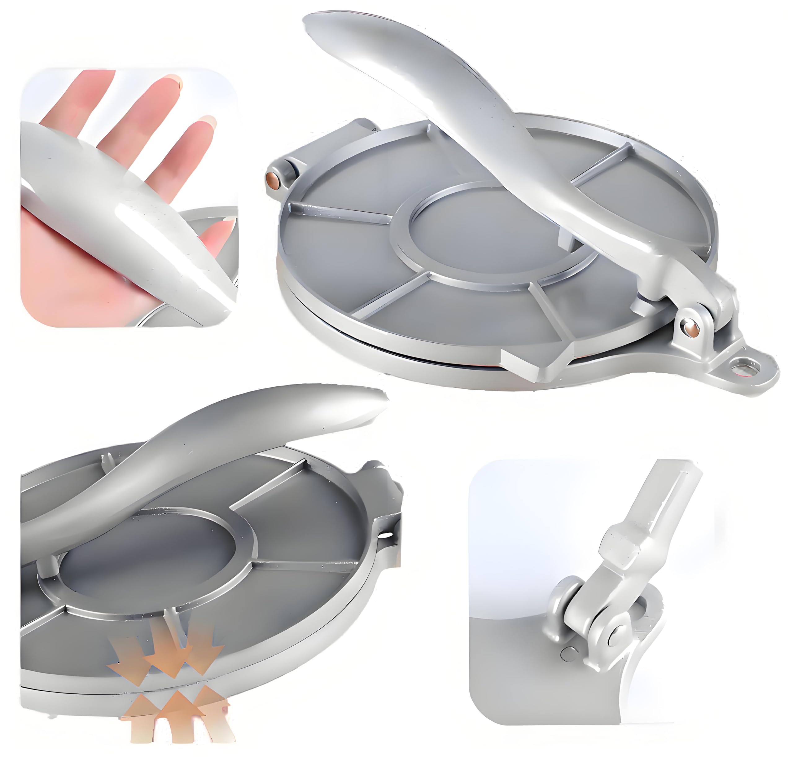 8 Inch Cast Aluminum Pancake Maker & Tortilla Press - Perfect for Homemade Pancakes, Crepes, and Tortillas - Ideal for Breakfast, Brunch, and Mexican Cuisine