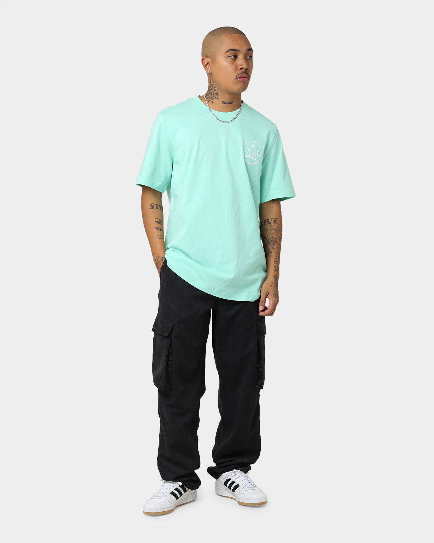 Adidas Club Logo T-Shirt for Men - Easy Green Cotton Casual Tee - Perfect for Gym, Streetwear & Everyday Outfits