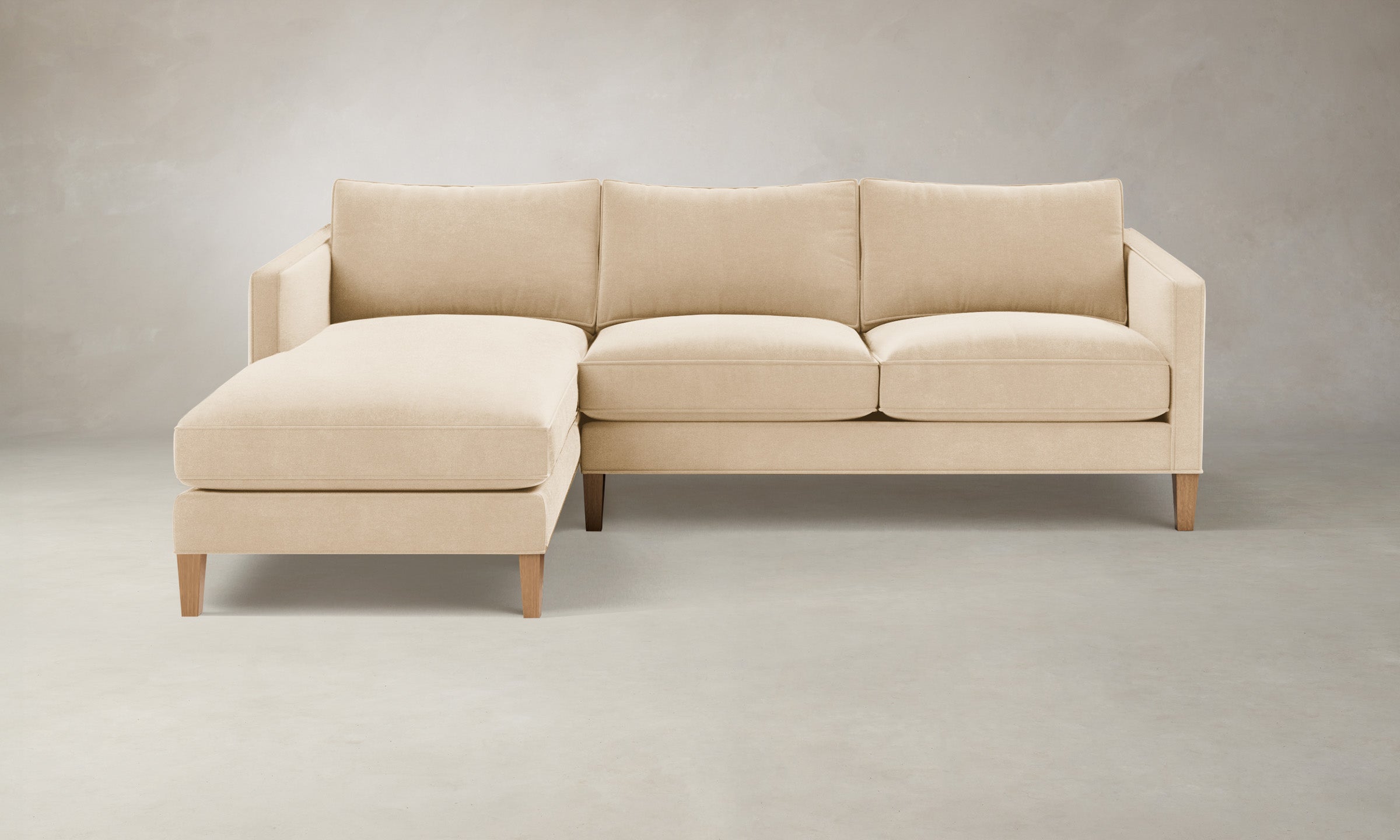 Crosby Sectional Sofa - Premium Performance Velvet Upholstery in Butter Yellow | Perfect for Living Room, Lounge & Family Room Comfort