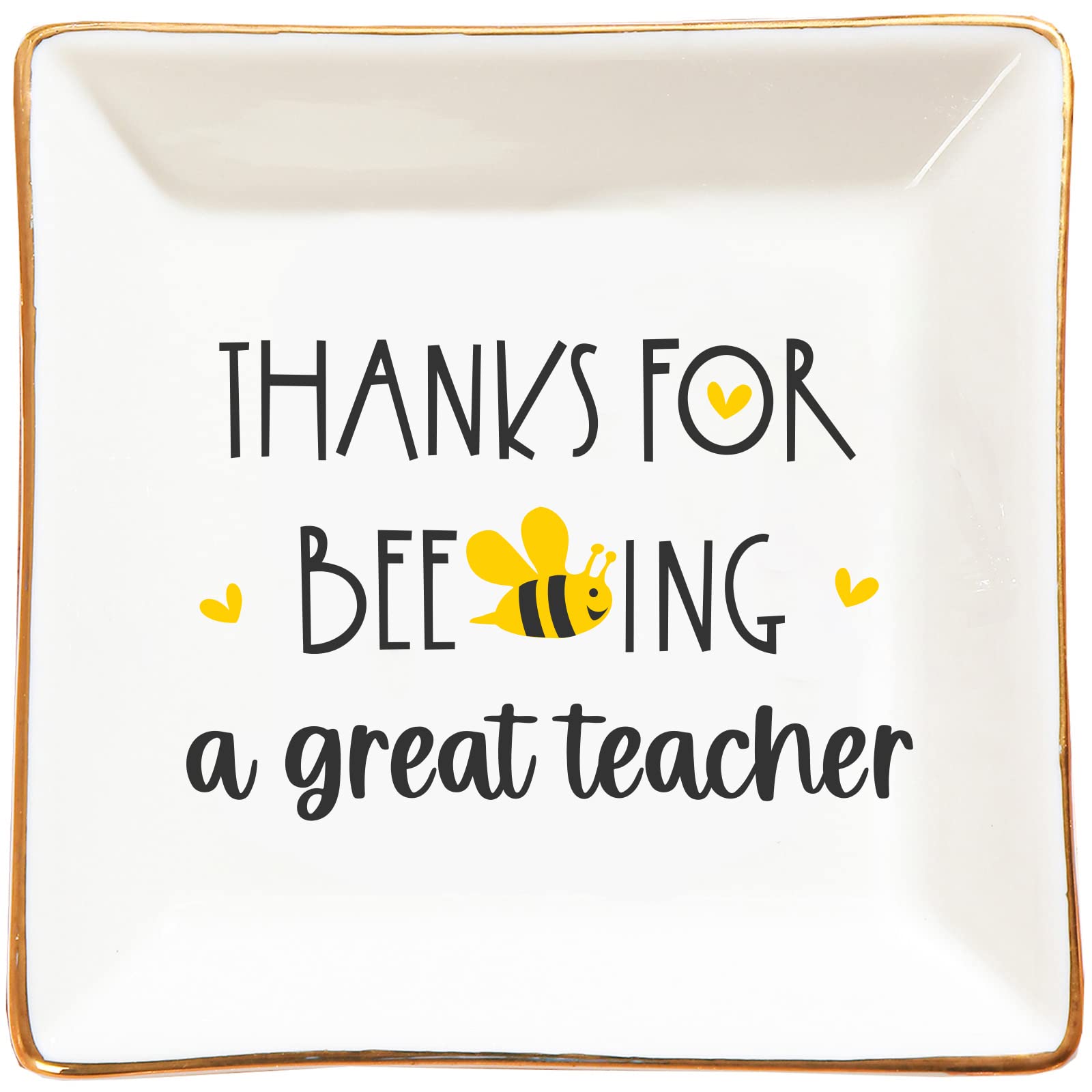 Teacher Appreciation Gifts for Women - Elegant Jewelry Trinket Dish | Perfect Thank You Gift for Teachers, Mothers Day, Birthday, Christmas & End of Year | Thoughtful Present from Students | Ideal for Classroom, Office Desk or Home Decor