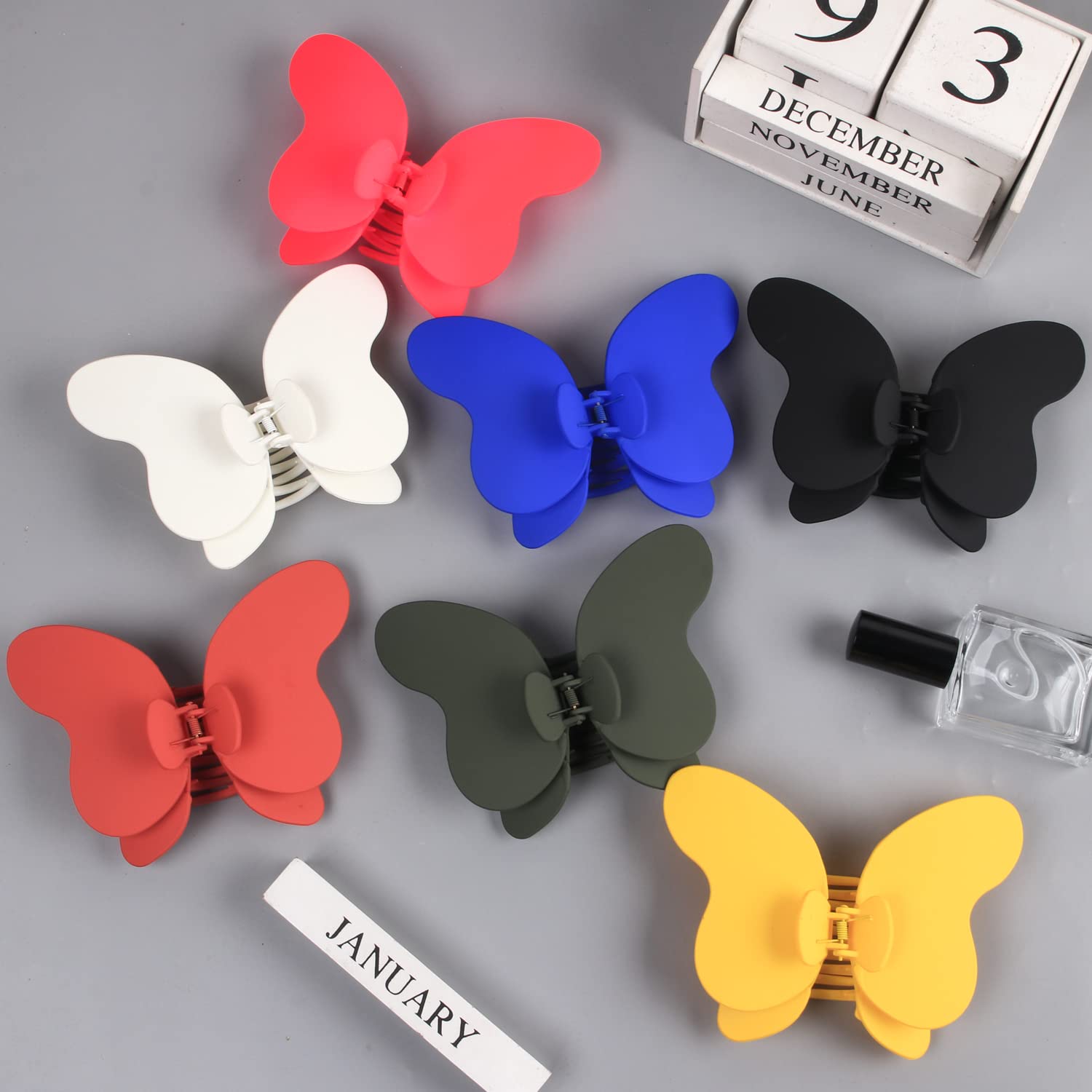 Large Hair Clips for Women with Thick Hair - Matte 6 Inch Jumbo Claw Clips for Strong Hold - Hair Styling Accessories (Deep Pink, Orange Red) - Perfect for Updos, Ponytails & Everyday Hairstyles