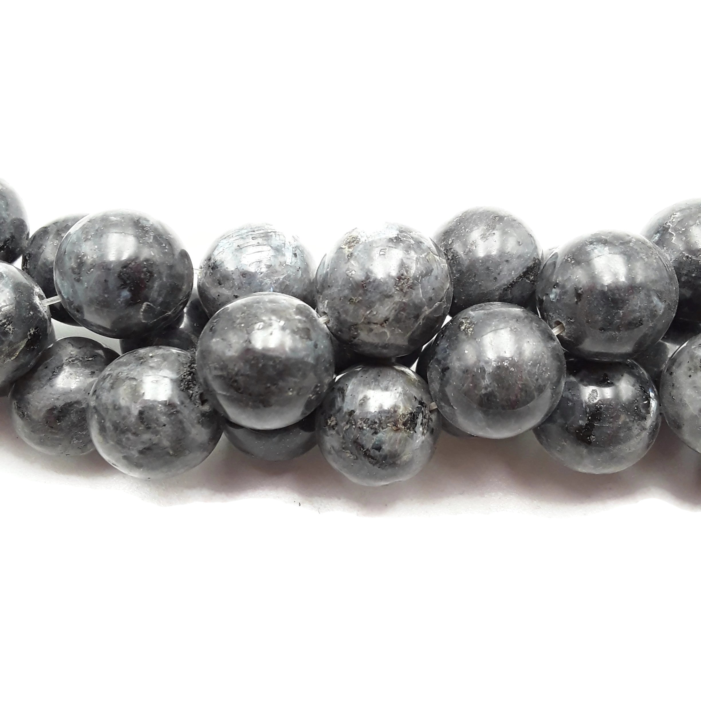 18mm Larvikite Labradorite Smooth Round Beads - 15.5 Inch Strand for Jewelry Making, DIY Bracelets & Necklaces