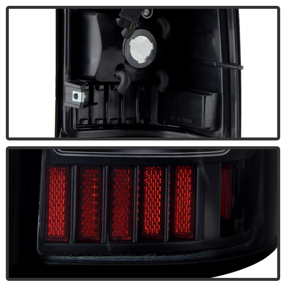 ACANII Black LED Strip Tail Lights Lamps Assembly for 1999-2002 Chevy Silverado 1500 2500 3500 & GMC Sierra - Left+Right Pair - Upgrade Your Truck's Style & Safety at Night