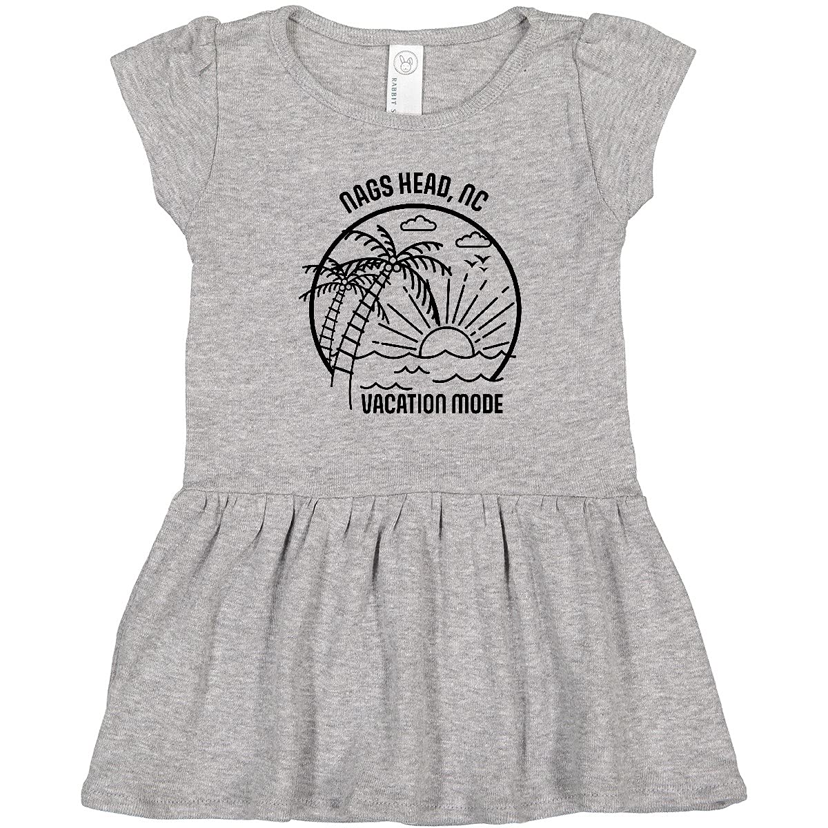 Inktastic Summer Vacation Mode Nags Head North Carolina Toddler Dress - Cute Girls' Cotton Casual Outfit for Beach, Park & Family Trips