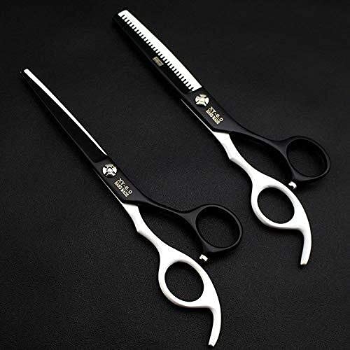 Professional 6 Inch Hair Cutting Scissors - Sharp Barber Shears for Hairdressing, Pet Grooming & Styling (Red Black Straight) | Perfect for Salon, Home Use & Dog/Cat Grooming | BY KKZY