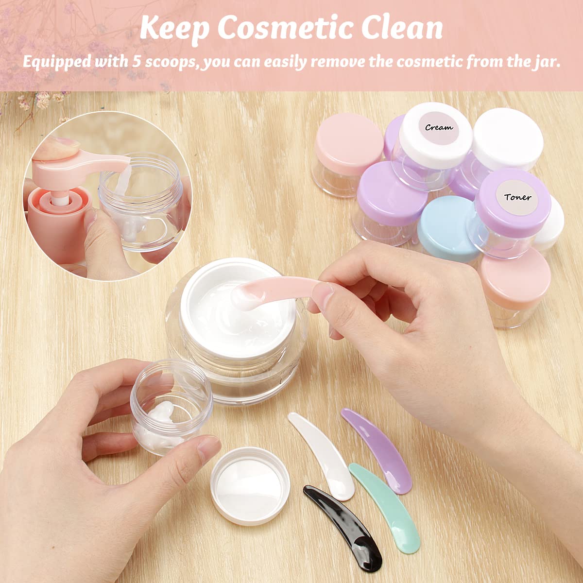 24-Piece BELICOO 20ml Travel Cosmetic Sample Jars with Lids - Multicolor Small Containers for Eyeshadow, Nail Powder, Lotion & Cream Storage - Perfect for Makeup Artists, DIY Beauty & Travel Organizers