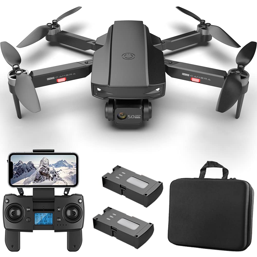 4K Brushless Motor GPS Drone with Dual Cameras - HJ188 RC Quadcopter with Follow Me, Gesture Control & Motorized Adjustment - Perfect for Aerial Photography, Videography & Outdoor Adventures (Includes 2 Batteries)